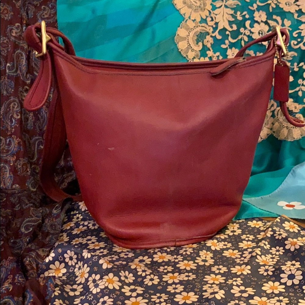 Red Coach Bucket Purse